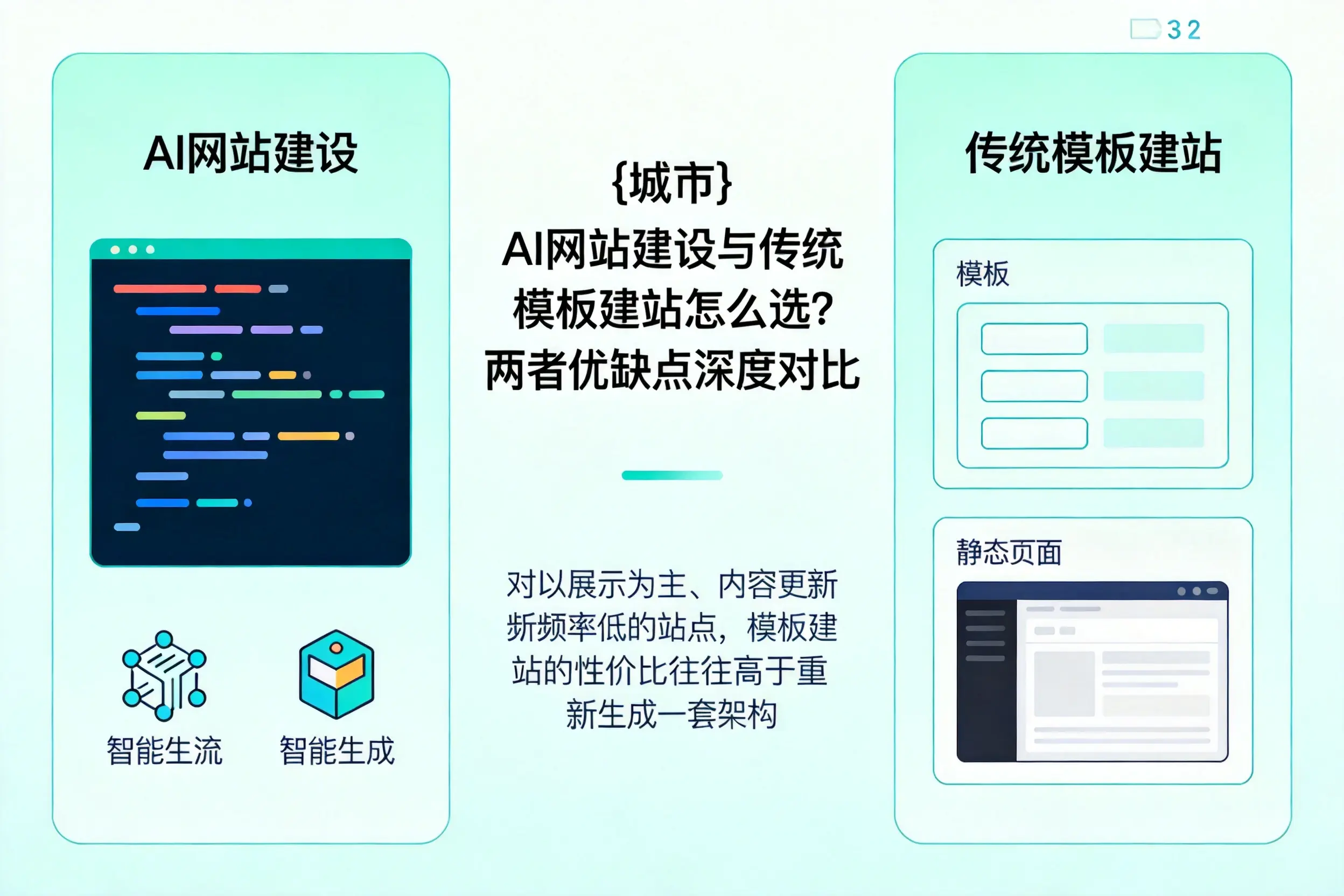 白杨AI网站建设与传统模板建站怎么选？两者优缺点深度对比