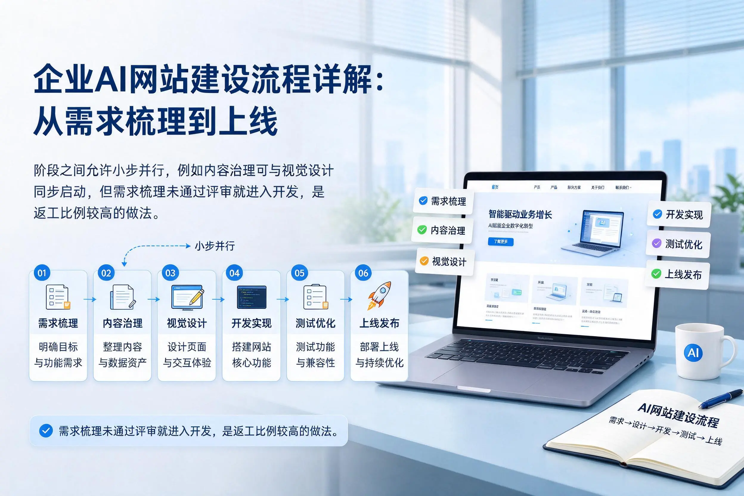 新疆企业AI网站建设流程详解：从需求梳理到上线